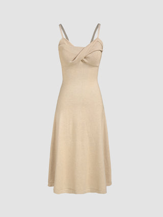 Knit Solid Cami Midi Dress