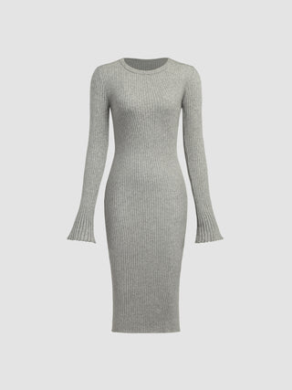 Knit Solid Midi Dress