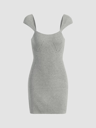 Knit Solid Rib Mini Dress