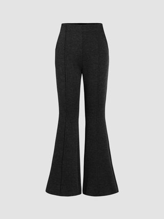 Knit Zipper Flared Pants