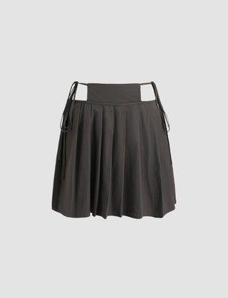 Knot Side Waist Cut Out Skirt