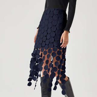 Laser Cut Multi Circle Double Layered Skirt