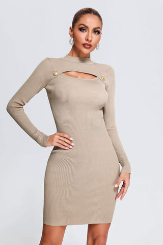 Lerae Mini Knit Dress  Grey