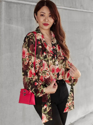 LILYSILK X MIM Floral 2 in 1 Silk Blouse