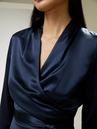 LILYSILK X NATASHA Silk Wrap Blouse