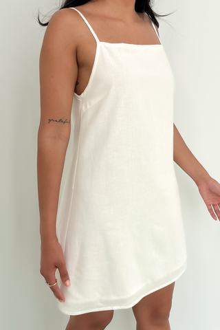 Linen Sack Dress Pearl