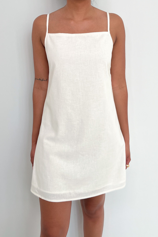 Linen Sack Dress Pearl