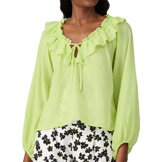 Love, Whit by Whitney Port - Citron Ruffle Blouse