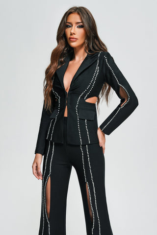 Lucky Bandage Blazer Set (L / Black)