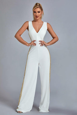 Maty Embroidery Jumpsuit (S / White)