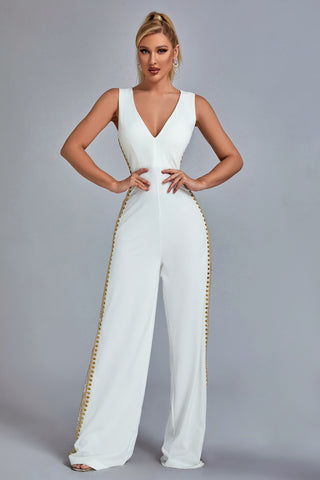 Maty Embroidery JumpsuitXS (XS / White)