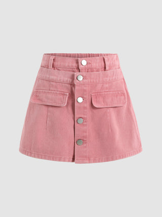 Mean Girls Karen Double Button Mini Skort (S / Pink)