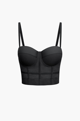 Mesh Underwire Bustier Top (XXL / BLACK)