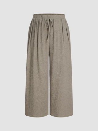 Mid Rise Knotted Wide Leg Trousers Curve & Plus