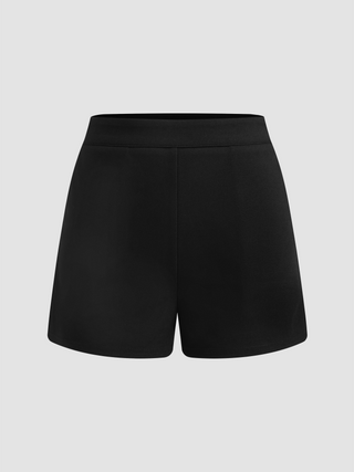 Mid Rise Solid Pocket Micro Shorts