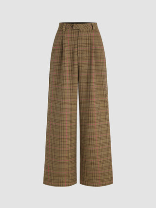 Mid Waist Straight Leg Trousers