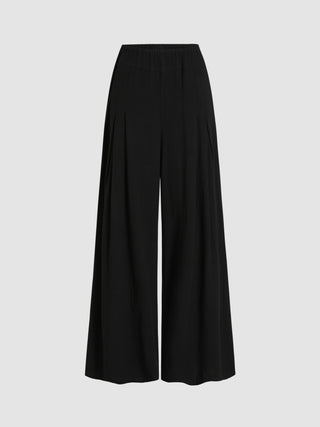 Mid Waist Wide Leg Pants