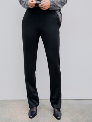 Middle Waist Solid Cigarette Trousers