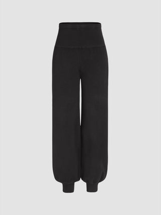 Middle Waist Solid Knitted Sweatpants