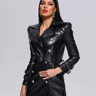 Moma Leather Trench Coat