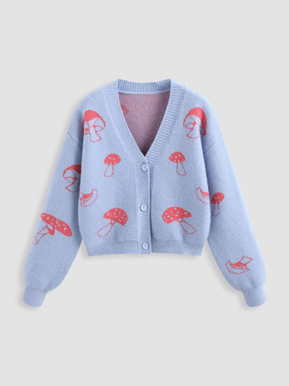 Mushroom Pattern Cardigan