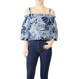 N Natori - Leaf Print Off The Shoulder Top