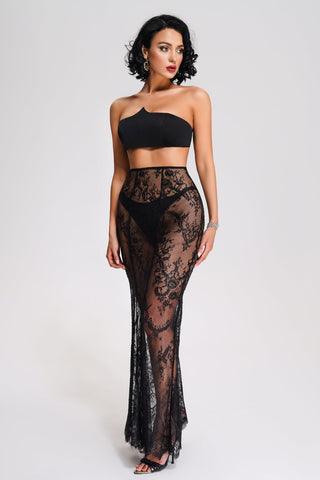 Nazy Lace Three Piece Set (L / Black)