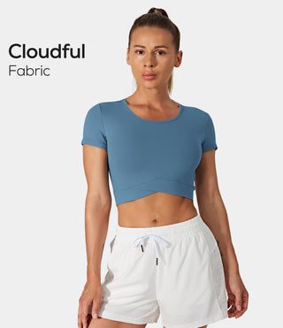 In My Feels Cloudful™ Crossover Hem Cropped Sports Top