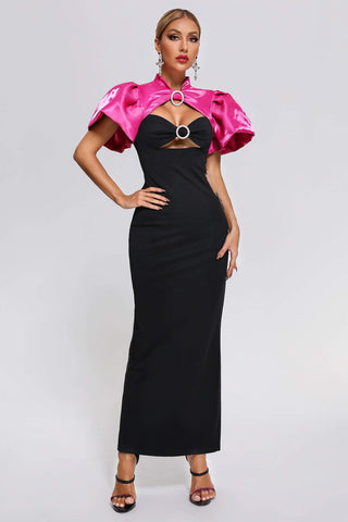 Olpa Puff Sleeve Maxi Dress (S / Black)