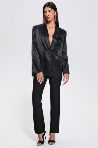 Omisa Satin Blazer (M / Black)