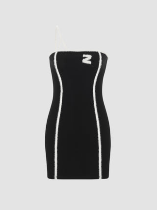 One Shoulder Z Bodycon Dress