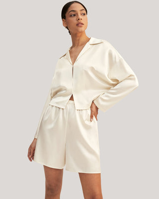 Osmanthus Silk  Pullover Pajama Set (Lily White / M)