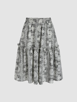 Paisley Pattern Midi Skirt