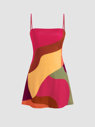 Patchwork Cami Mini Dress