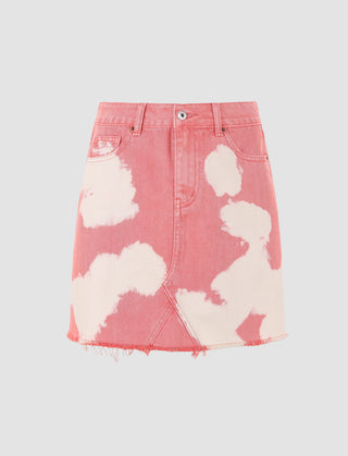 Patchy Pink Denim Skirt