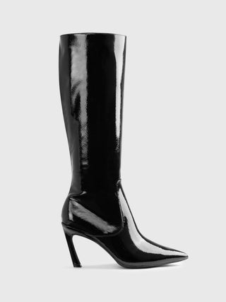 Patent Faux Leather Stiletto Heel Knee High Boots