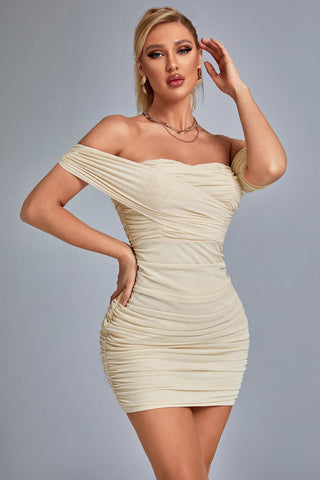 Pava One Shoulder Ruched Mini Dress