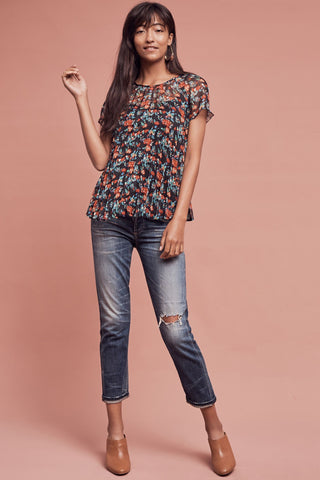 Pleated Top in Multi Floral