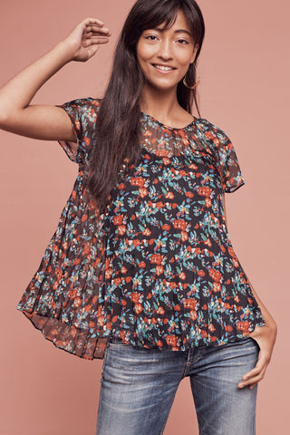 Pleated Top in Multi Floral