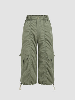 Pocket Drawstring Cargo Parachute Pants