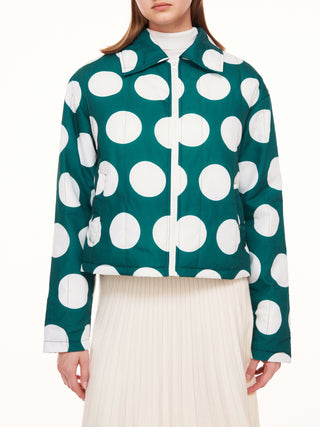 Polka Dot Zip Up Jacket