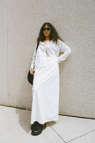 Poplin Maxi Skirt White