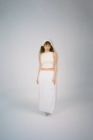 Poplin Maxi Skirt White