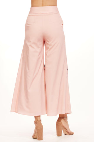 the high waist wide pants in blush