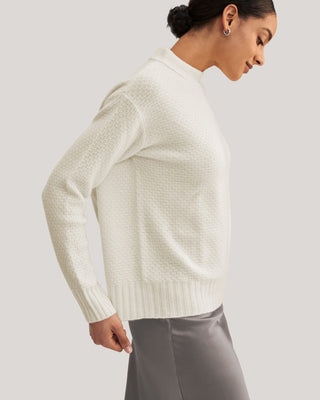 Relaxed Honeycomb Knit Cashmere Sweater