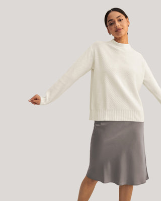 Relaxed Honeycomb Knit Cashmere Sweater