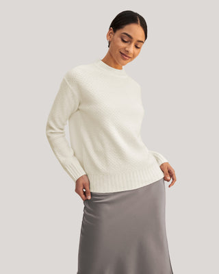 Relaxed Honeycomb Knit Cashmere Sweater