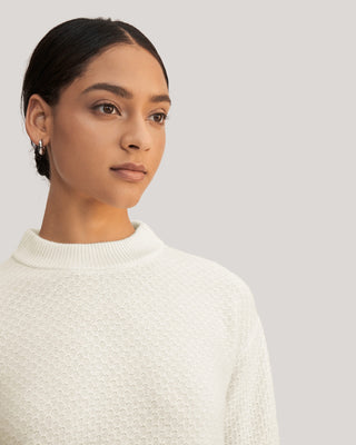 Relaxed Honeycomb Knit Cashmere Sweater