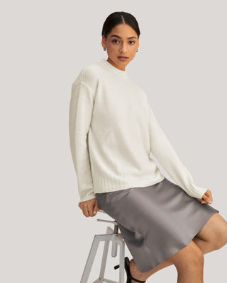 Relaxed Honeycomb Knit Cashmere Sweater