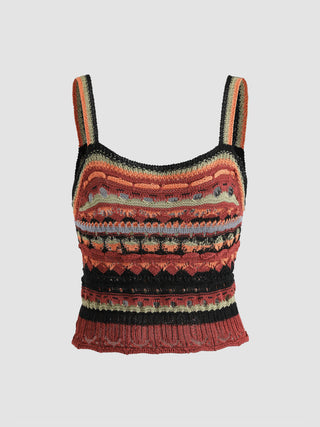 Retro Striped Knitted Vest